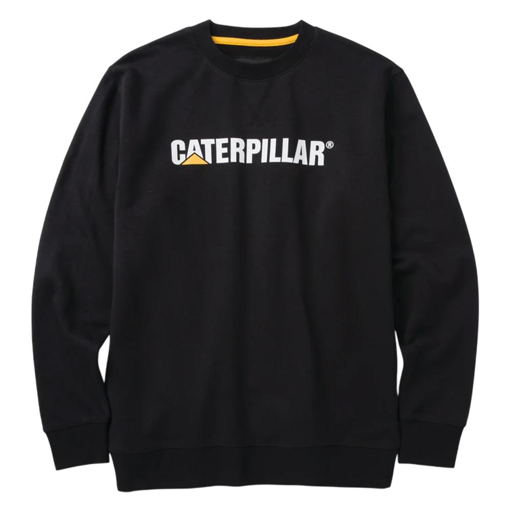Caterpillar Pulover pentru bărbați cu gât rotund, greutate medie, cu logo