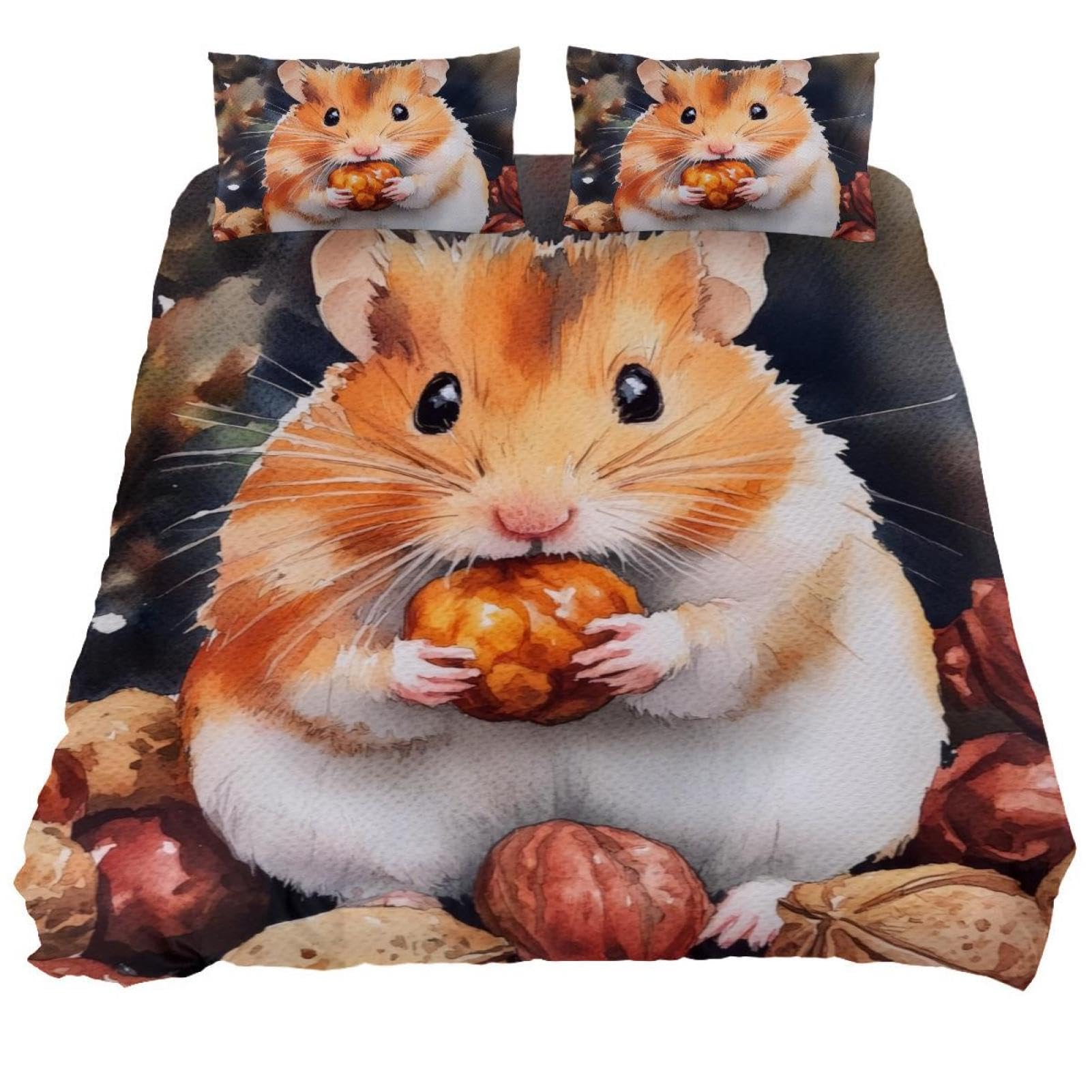 

Nut Duvet Cover Set for Kids Boys Girls Queen Lightweight Down Quilt Covers Room Decor 2 Pillowcases 1 Duvet Cover No Comforter (135x200cm)