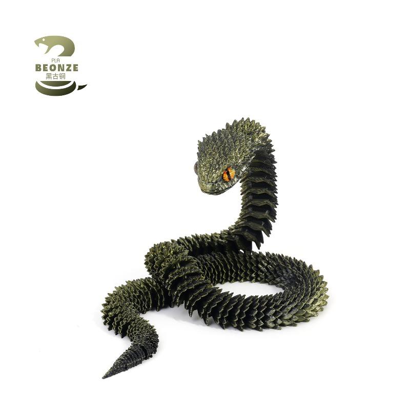 3D Printed Flexible Viper Snake Model – Art Decor, Multiple Colors & Sizes (30cm/40cm/60cm) Perfect for Home and Office Décor.