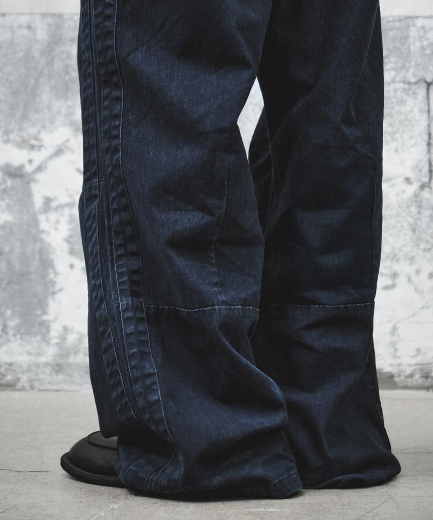 INTEMPOMOOD Track Washed Cotton Wide Pants_Navy
