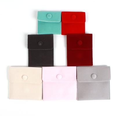 10pcs/Lote Bolsa de Embalaje para Joyería Bolsa de Terciopelo Suave para Regalo Pulsera Collar Pendientes Anillos Almacenamiento Bolsa de Terciopelo con Botón KTY