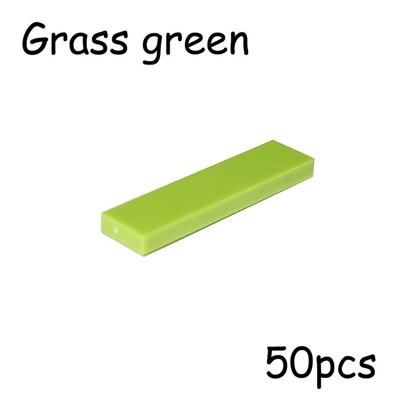 50PCS MOC Assemble Particles 2431 Size 1x4 Bricks Flat Tile Smooth 1*4 Building Blocks DIY Educational Creative Toy for Kids