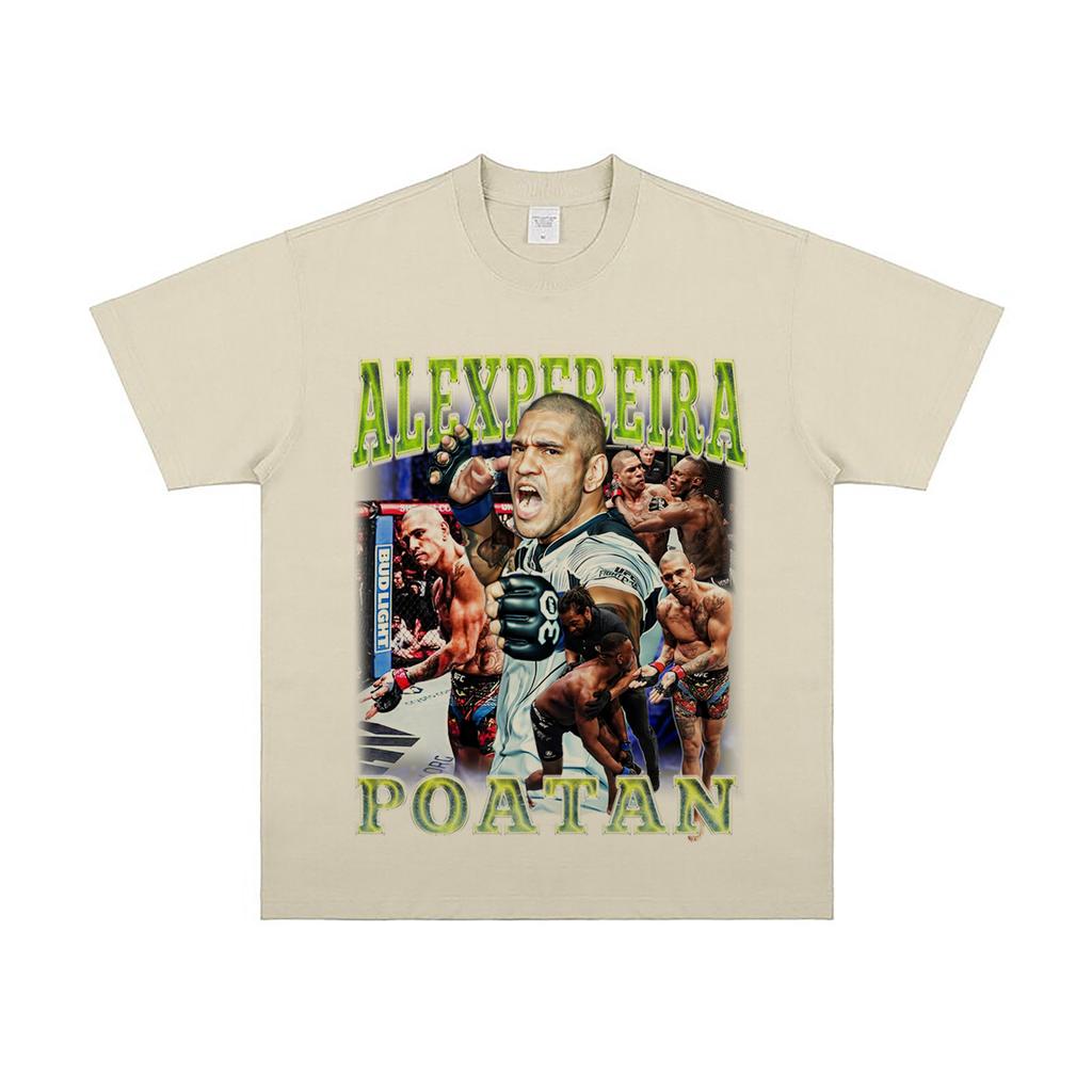 UFC Alex Pereira Amerikansk Casual Bomull Kort Erm Vintage Trenings T-skjorte Høy Kvalitet Luksusmerke Selgende Stil