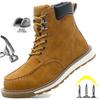 Security Men's Fashion Classic Safety Boots Anti Smashing and Anti Piercing Steel Toe Safety Shoes Men Work Waterproof Boots