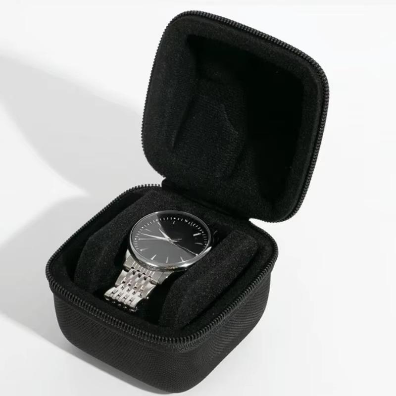 Watch Travel Case Fit Large And Small Watches,With Soft Watch Pillow Hardshell Compact Watch Box,Safe Watch Storage