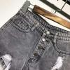 Damen-Shorts mit Quaste, lockeres All-Match, hohe Taille, Knopfleiste, zerrissene Shorts, Freizeitkleidung