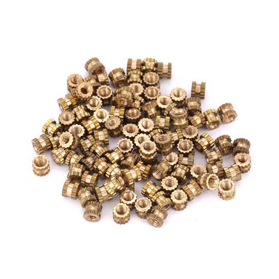 Cilindri in Ottone M2 Rotondi Zigrinati Inserti Stampati Dadi da Inserimento (M2*4*3.5; 100pcs)