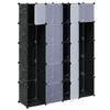 Modular Cabinet with 14 Compartments Black White 37 X 146 X 180.5 Cm