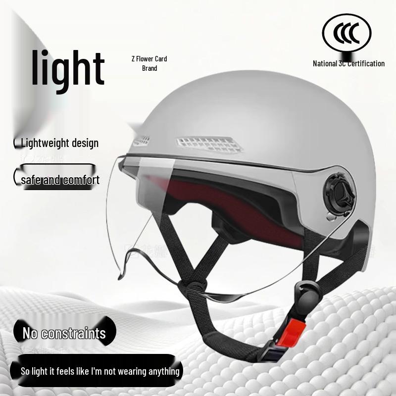 Certified 3C Electric Motorcycle Helmet: Retro, Breathable, All-Season, Lightweight for Men and Women