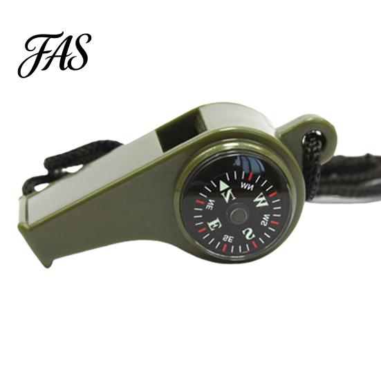 Emergency Gear Survival Whistle Reliable 3 in 1 Design Thermometer Acrylic Multifunctional for Hiking