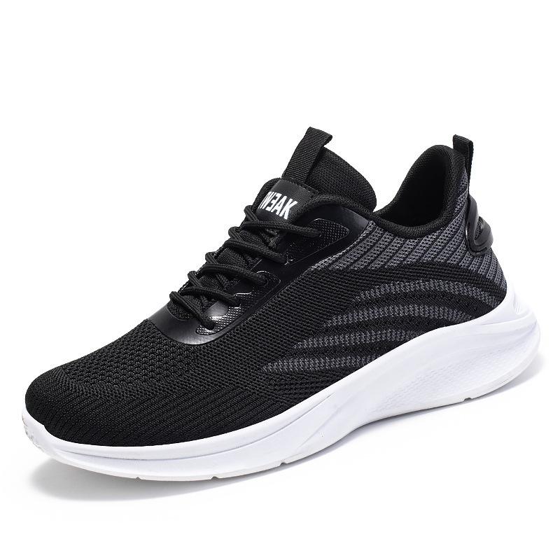 New Shoes, Sports Shoes, Casual Shoes, Spring Single Shoes, Breathable Fly-woven Mesh Soft-soled Lace-up Running Shoes