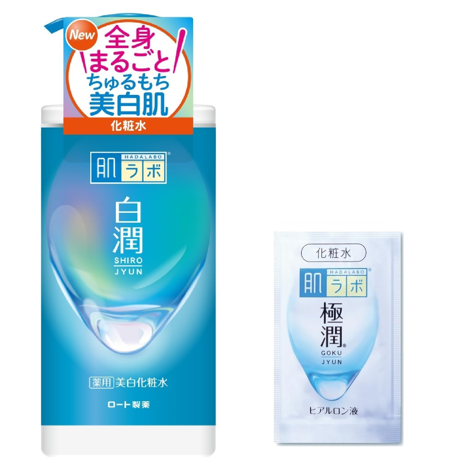 

Hada Labo Shirojun Medicated Whitening Lotion with Pump and Gokujun Sachet Large-Capacity