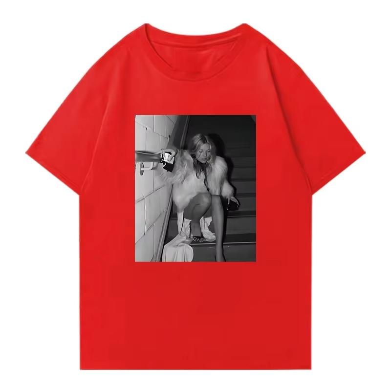 Fashion Kate Moss Vintage Graphic Street Hip Hop Short Sleeve Tshirts Unisex Women 100 Cotton Oversized Summer Tee Shirt Unisex