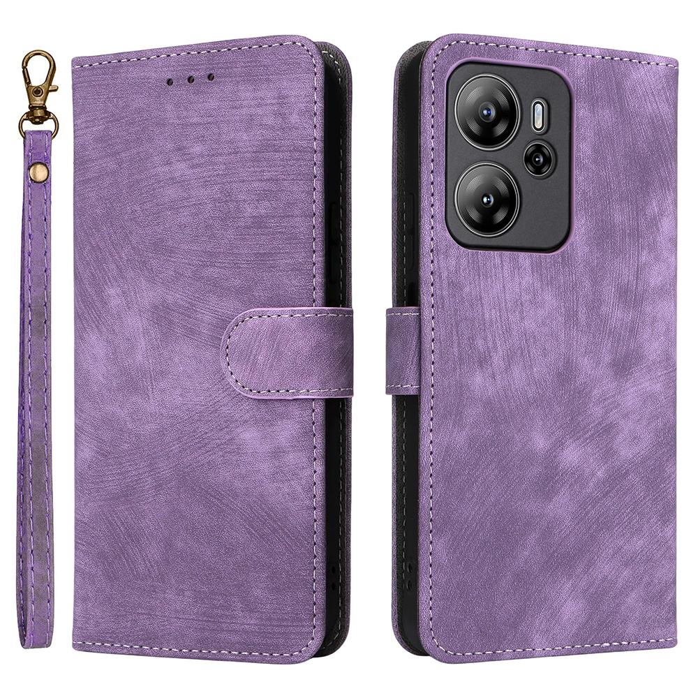 

For Blackview Oscal Tiger 13 Case Wallet RFID Blocking PU Leather Cover Stand with Strap Purple