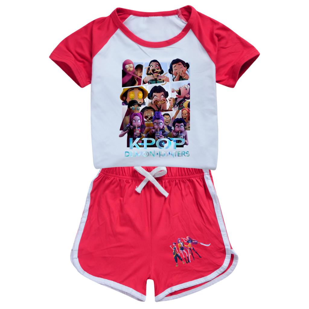 4997 Kids Girls POP Rumi Zoey Mira Print T-shirt Shorts Sport Tracksuit Clothes Set