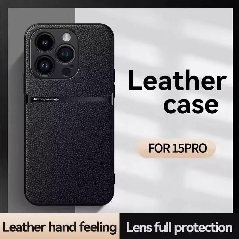 Magnetické kožené pouzdro na telefon pro iPhone 16 13 12 11 Pro Max Matná pouzdra pro iPhone 15 14 Pro Max 16 Plus 16E Kryt s ochranou objektivu