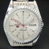 VINTAGE SEIKO 5 AUTOMATIC 6309A REFURBISHED JAPAN MENS SILVER WATCH A442837-1
