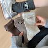 Autumn and Winter Fringed Women's Mid-calf Socks, Trendy and Cute Bear Head Embroidery, Pure Cotton Pile Socks, Boneless and Versatile Socks