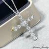 [AVANCE] Cross Necklace with Zirconia Stone, Sparkling Silver, for Women