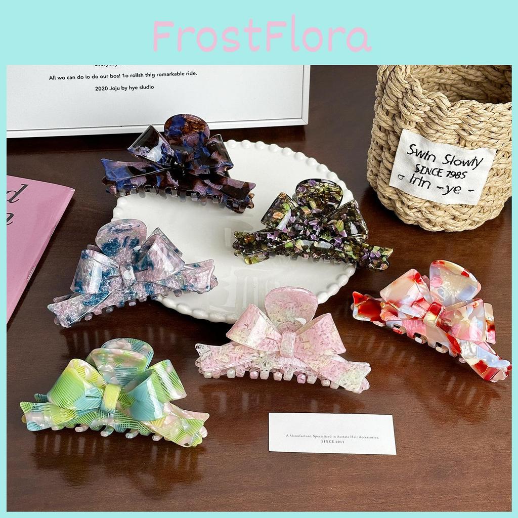 Bowknot Highend Large Acetate Hair Clip Trendy Multicolored Shark Hair Accessory