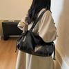 Casual Soft Leather Shoulder Bag Large Capacity Solid Color Commute Bag Multifunctional Minimalist Tote Bag For Women