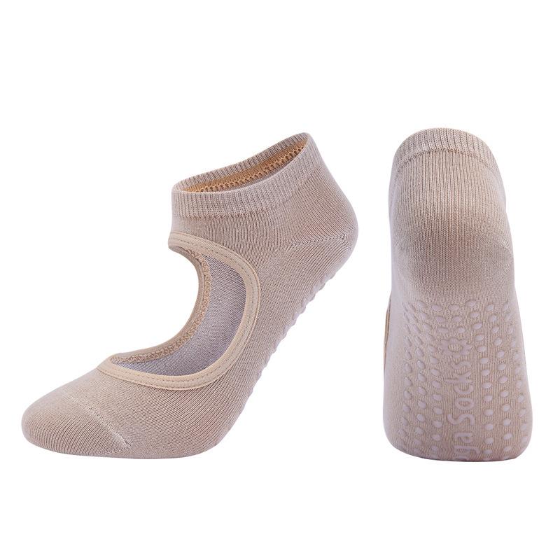 Five-Toe Yoga & Pilates Full Coverage Combed Cotton Socks бежевый