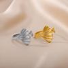 Vintage prsteny s listem ginkga pro ženy Nerezová ocel Nastavitelný otevřený prsten na prst Svatba Estetické šperky anillos mujer