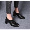 Elegant Pumps Short Boots Women's Ankle High Heels Soft Leather Slippers Woman Deep Mouth Metal Head Thick Heel Shoes Loafers
