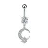 Crystal Belly Button Rings Stainless Steel Zircon Heart Crown Flower Navel Piercing Sexy Ombligo Body Piercing Jewelry