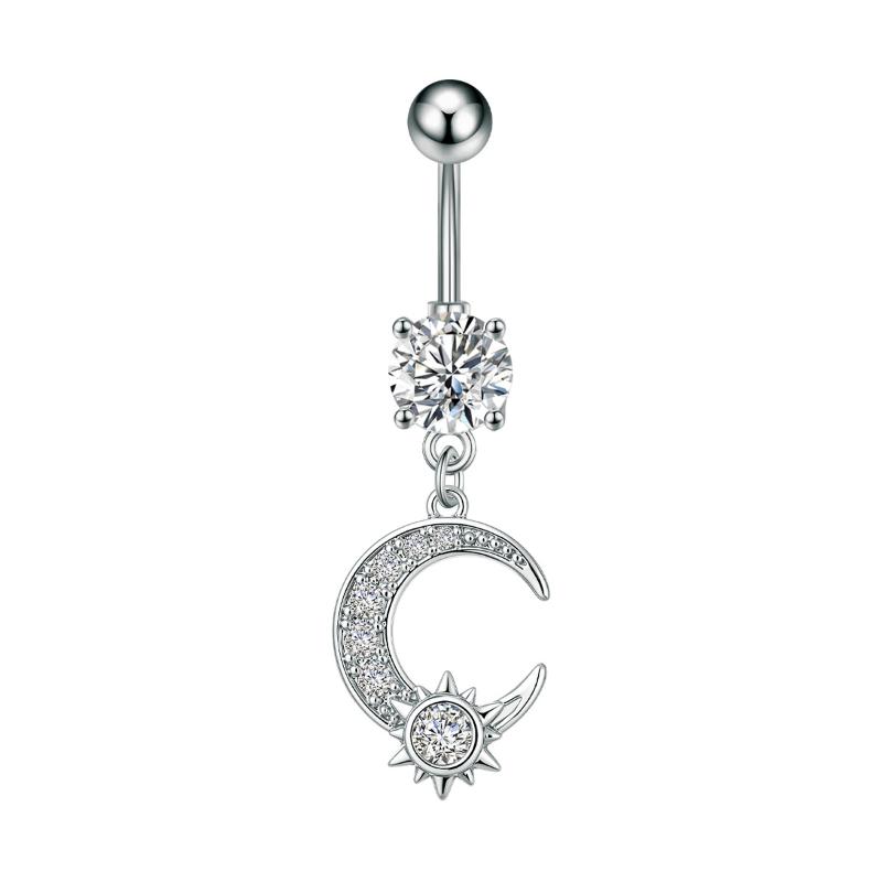 Crystal Belly Button Rings Stainless Steel Zircon Heart Crown Flower Navel Piercing Sexy Ombligo Body Piercing Jewelry