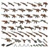 Military Weapon Military Gun and Accessory Kit for WW2 Army Equipment Compatible with Major Brand and Soldier Ages Parts, Boys, Set, Blocks, SWAT,