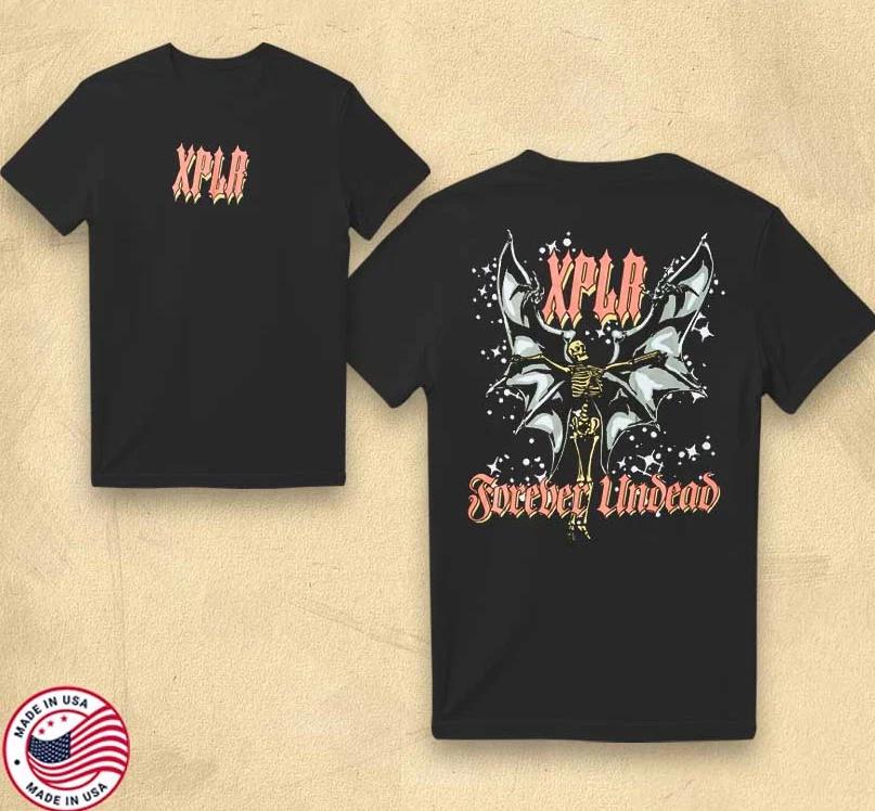 XPLR Forever Undead T-Shirt | Dark Streetwear Graphic Tee | Unisex Shirt L