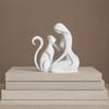 Baizihuahu 3D Printed Sculpture, Woman And Cat Shape, Matte Finish Durable Figurine, Light Luxury Style Ornament for Home Decor