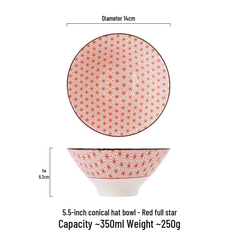 5.5-Inch Nordic Ceramic Bowl for Soup, Dessert, Ice Cream, and Rice