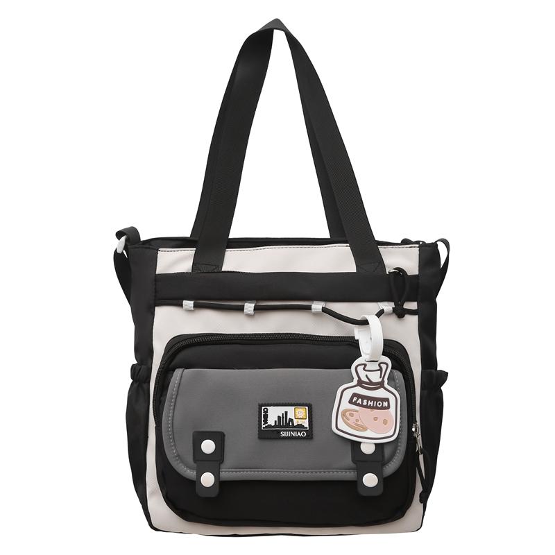 Student Schoolbag Female College Style Large Capacity Backpack Computer Backpack Color Block Shoulder Bag