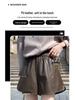 2025 Sleek High-Waist Leather A-Line Shorts: Versatile, Casual, Loose-Fit for Spring & Autumn