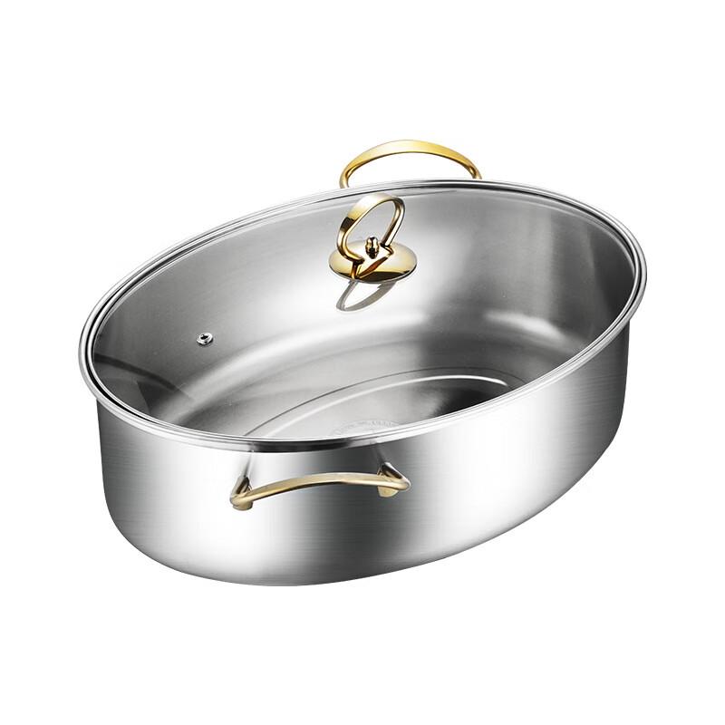 Jitian Jiang SUS304 Stainless Steel Oval Fish Steamer Pot
