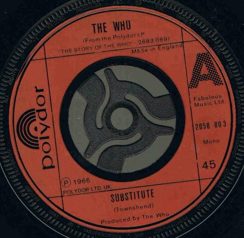 

7inch Record WHO - Substitute 2058803 Polydor 1976 UK Rock Used
