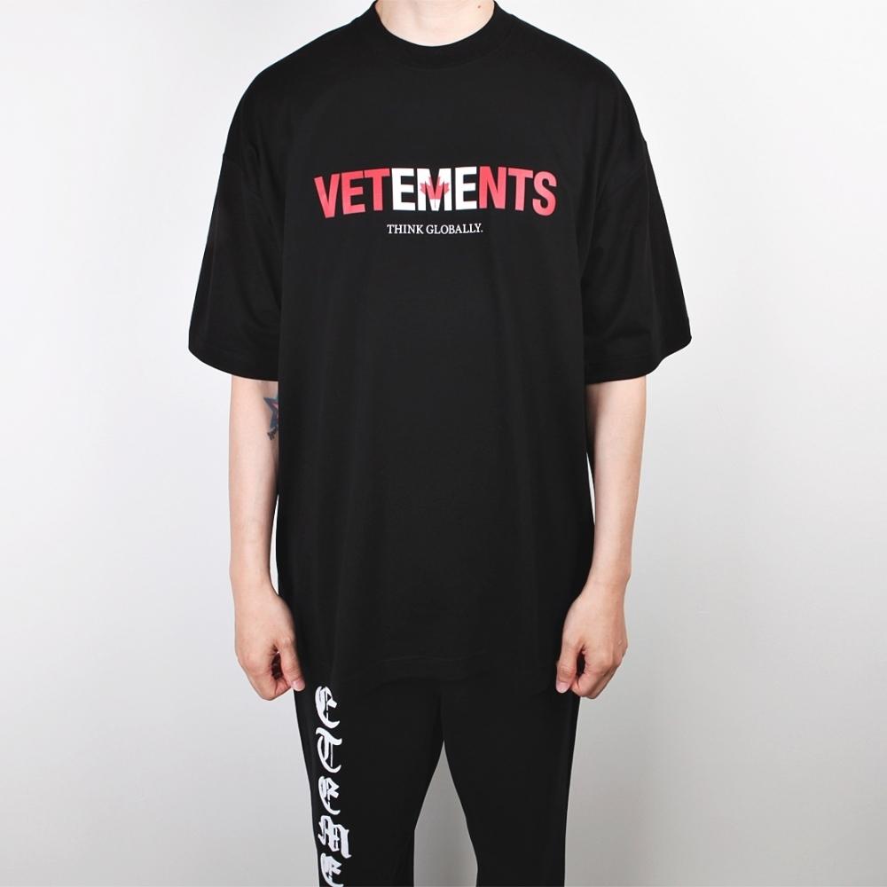 

Футболка Vetements с коротким рукавом и кленовым логотипом, круглая черная UA52TR280K