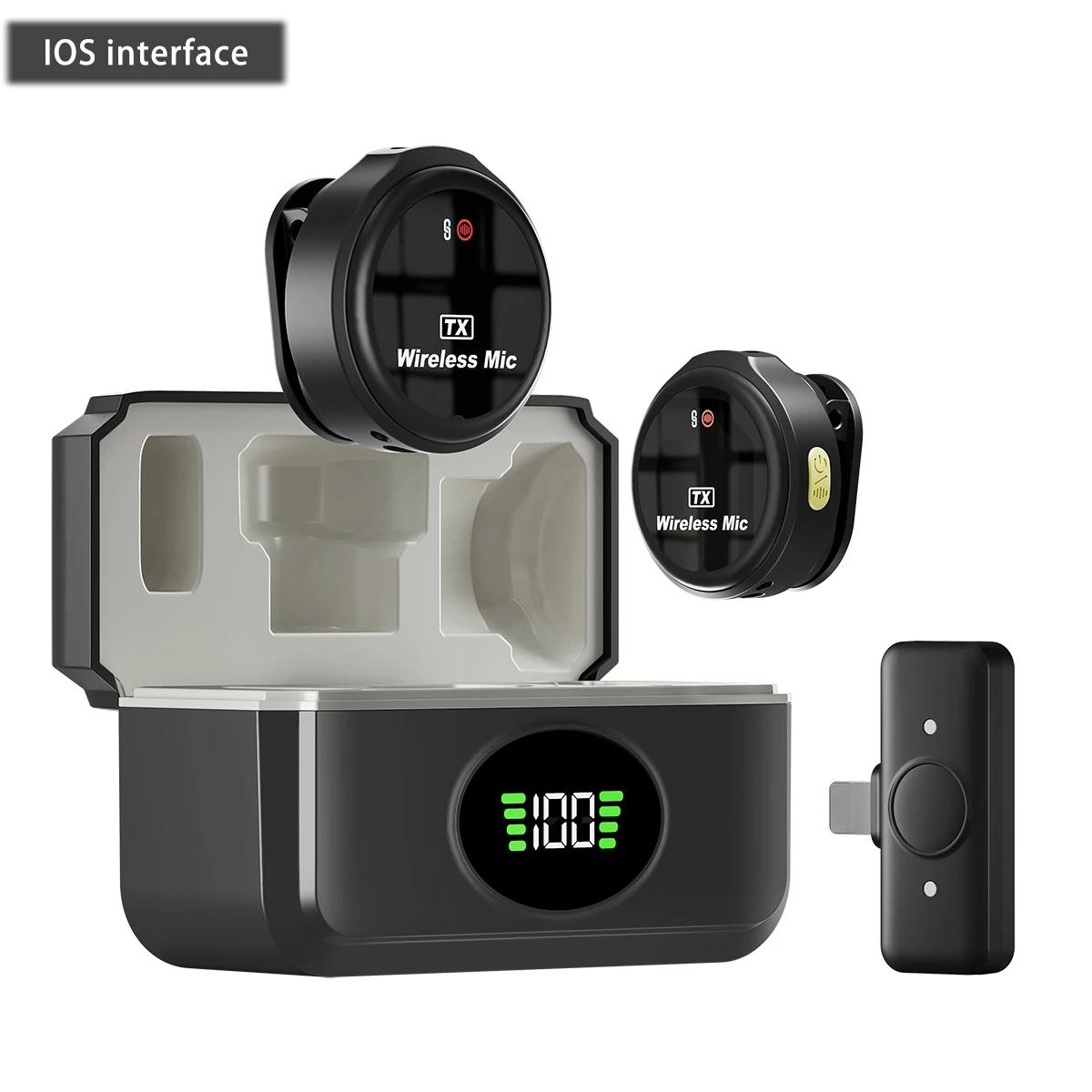 

Беспроводной петличный микрофон для телефонов iOS и Android, микрофон с шумоподавлением, клипса на петличном микрофоне для записи видео и прямой трансляции чёрный