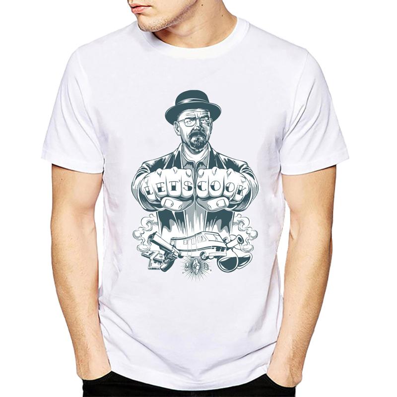 2019 Breaking Bad printed men T Shirt Heisenberg Casual Man TShirts LETS COOK Printed tee shirts tops S