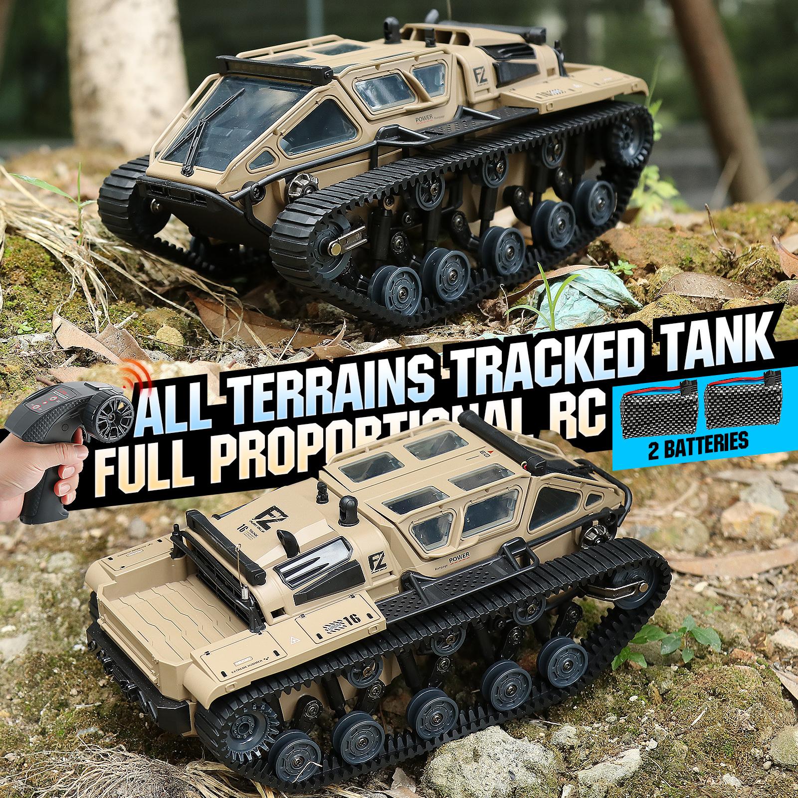 Tālvadības kāpurķēžu tanks ar pilnībā proporcionālu