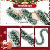1-4pcs 2 Meters Green Silver Christmas Garland Twist Hanging Swag for Christmas Tree Decorations Party Outdoor Home Xmas Decor