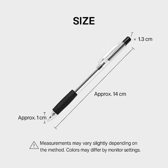 Daiso Clip Black Ballpoint Pen (0.7mm, 8-Pack)