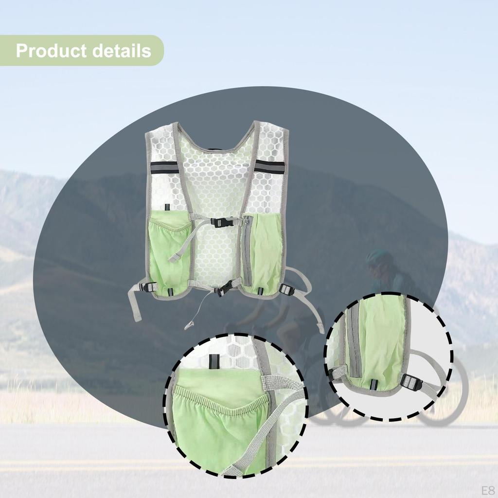 Sac à Dos d'Hydratation Gilet de Course Sac Poche à Eau Sac à Dos de Jour Respirant avec Bande Réfléchissante pour Trail