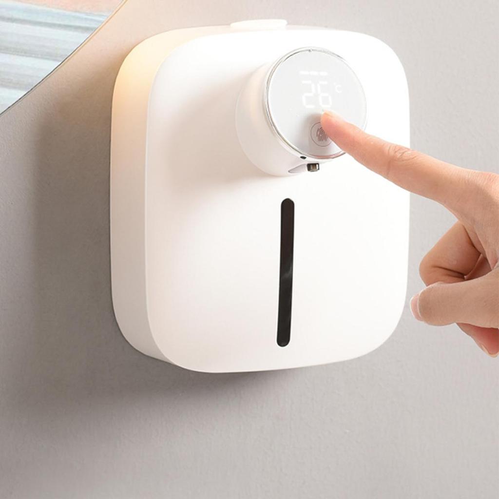 HuaCan Electric Foam Liquid Soap Dispenser Wall Mounted Foam Hand Washing Machine Automatic Smart Induction Bubble Soap Dispenser USB Charging