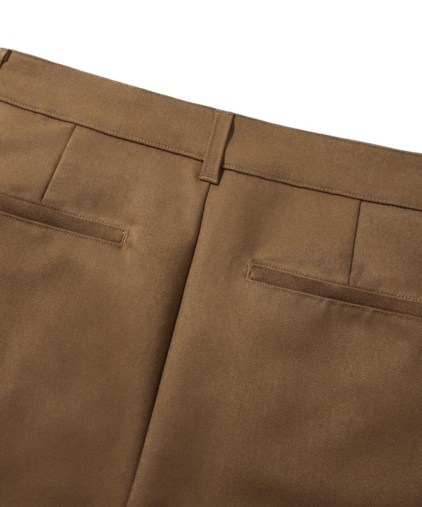 TRILLION Wool-Like Inverted Tuck Wide Pants [Camel]