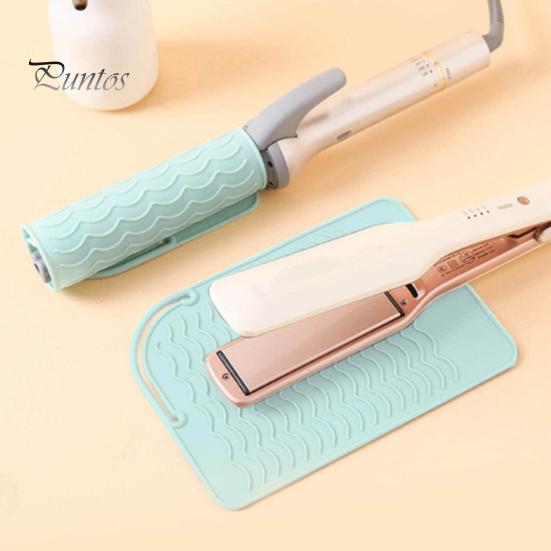 Curling Iron Heat Resistant Mat Anti-slip Silicone Rectangle Portable Flat Iron Hair Straightener Hair Styling Hot Tools Travel Heat Pad Protector