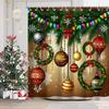 Christmas Tree Shower Curtain, Bathroom  Shower Waterproof Curtain with 12 Hooks, Fish Shaped Home Decoration, Free Delivery