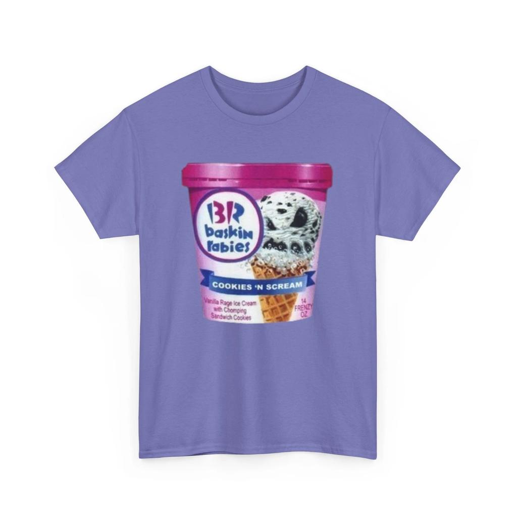 Wacky Packages Baskin-Rabies Ice Cream Printed T Shirt Baskin-Robbins Parody